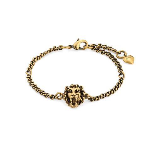 gucci crest bracelet|gucci lion head bracelet.